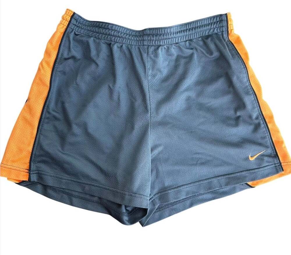 Nike Grey and Orange Mesh Athletic Training Shorts Size M